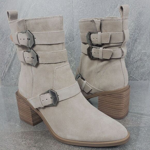 Vince Camuto Shoes - Vince Camuto Boots Womens 8 M Kempreea Suede Mid-Shaft Lavagna Beige